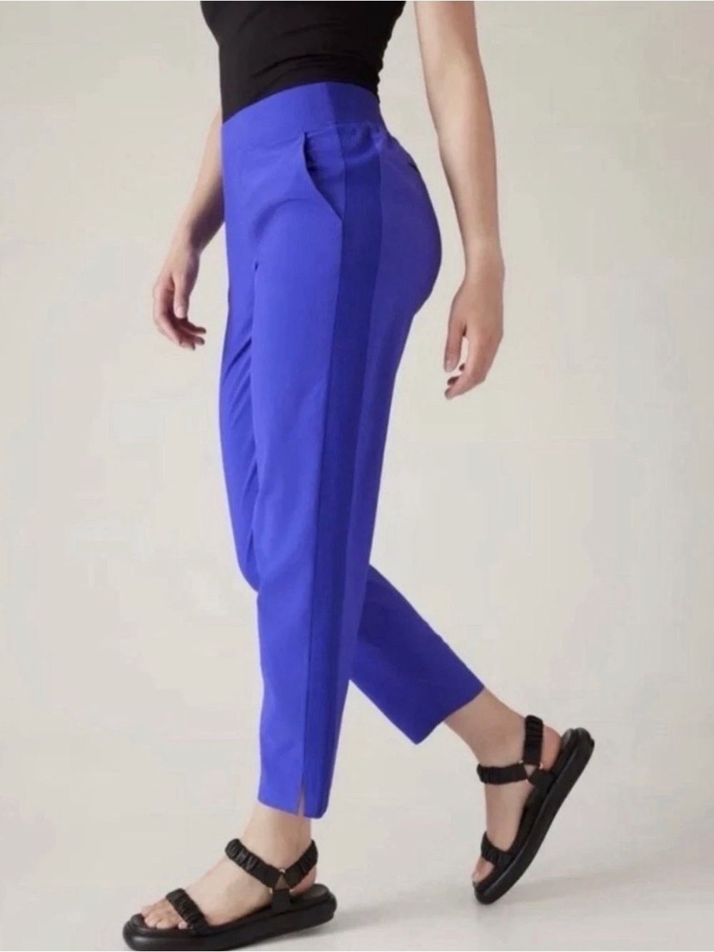 Brooklyn Lined Mid Rise Pant Purple Blue